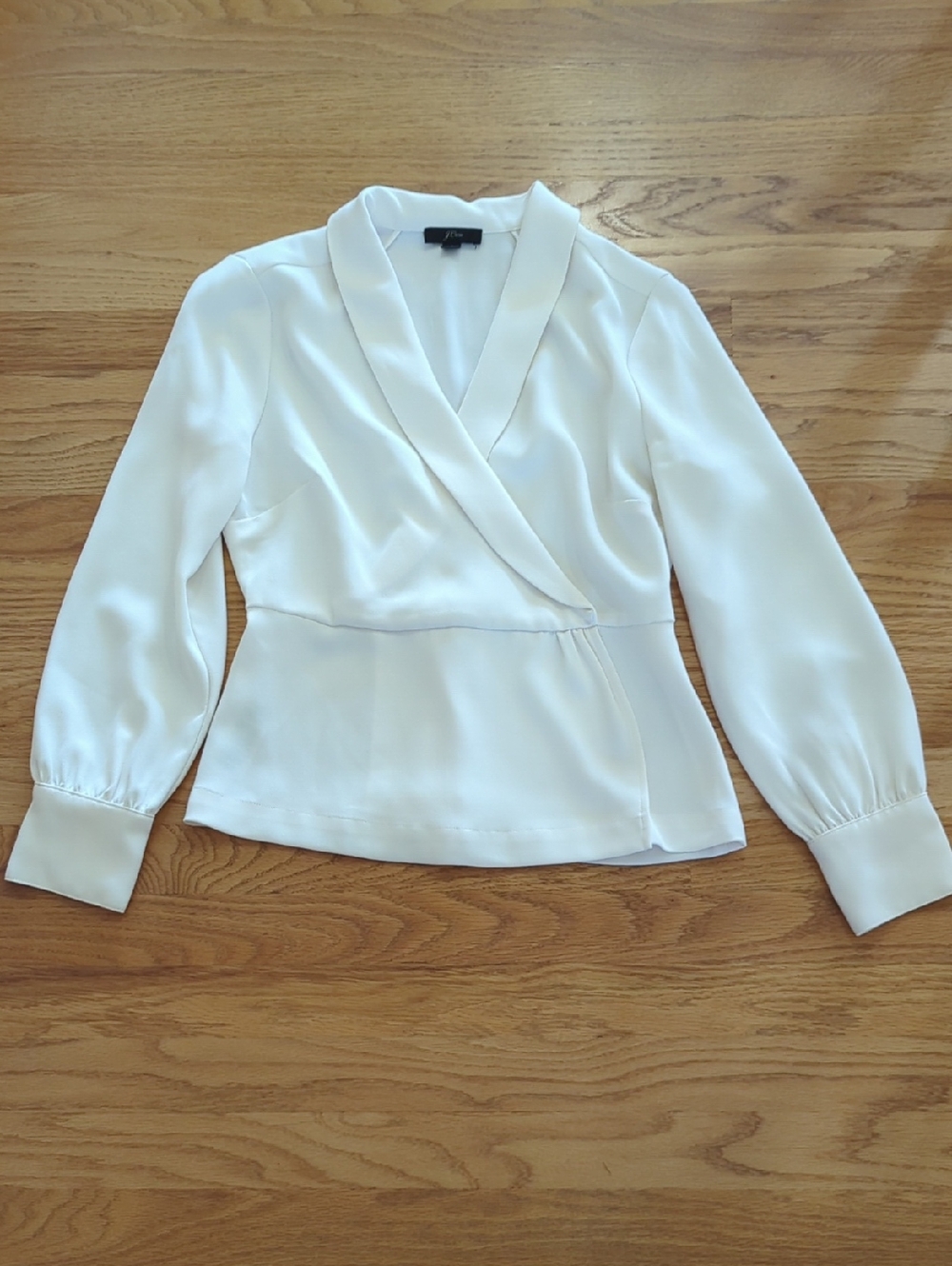 J. Crew Ivory Wrap-Front Blouse